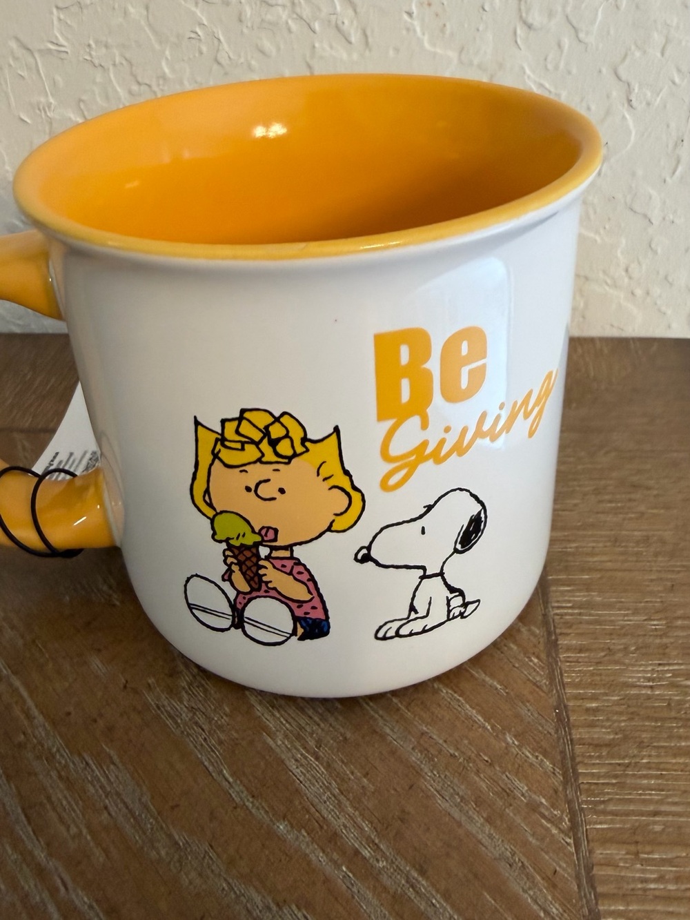 Peanuts White Ceramic Mug with Yellow Interior and Characters